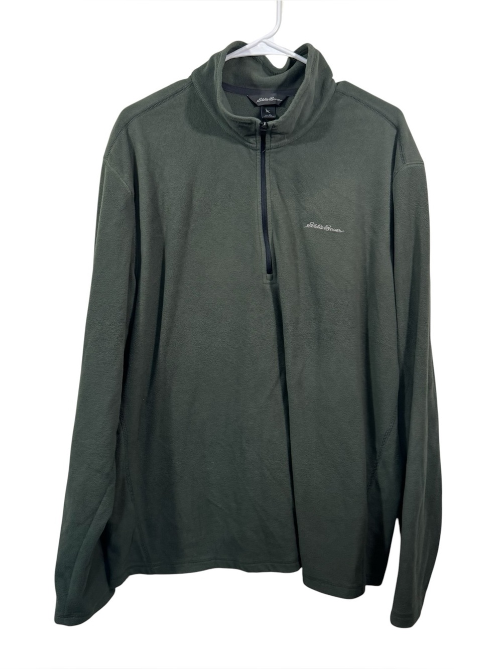 Eddie Bauer Olive Green Quarter Zip Pullover Fleece Jacket